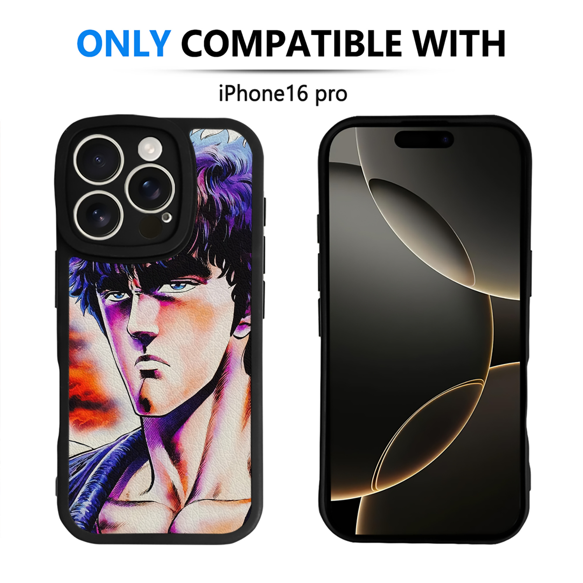 （画像用） 北斗の拳 Fist of the North Star 【iPhone 16シリーズ対応】シリコンスマホケース（レザー調） 材質：シリコン